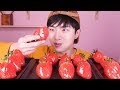 MUKBANG | 역대급 왕 딸기탕후루+생크림 먹방🍓후니 ASMR Strawberry Tanghulu Eatingshow Hoony