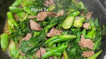 Cách làm cải làn xào thịt bò