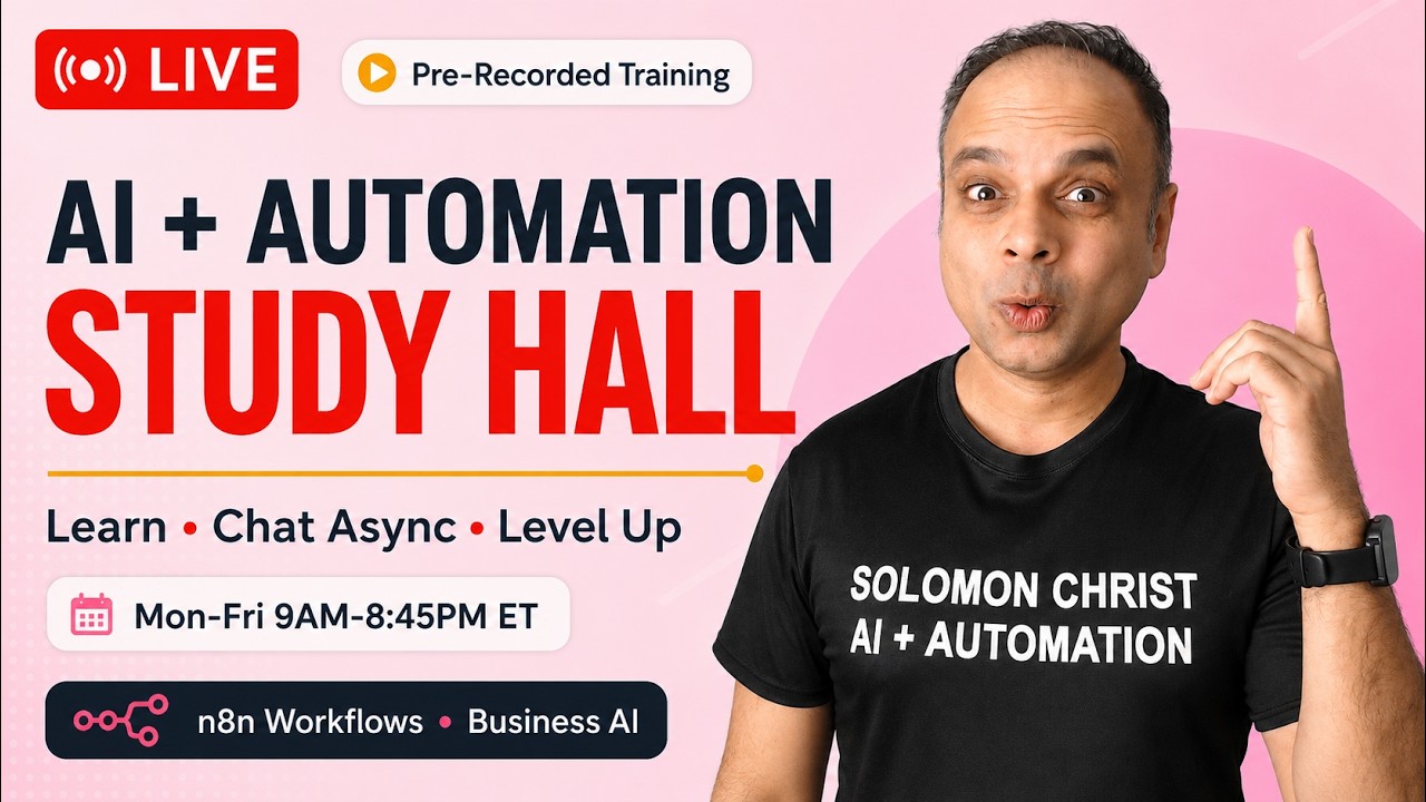 AI + Automation Study Hall Live, n8n Workflows & Business AI