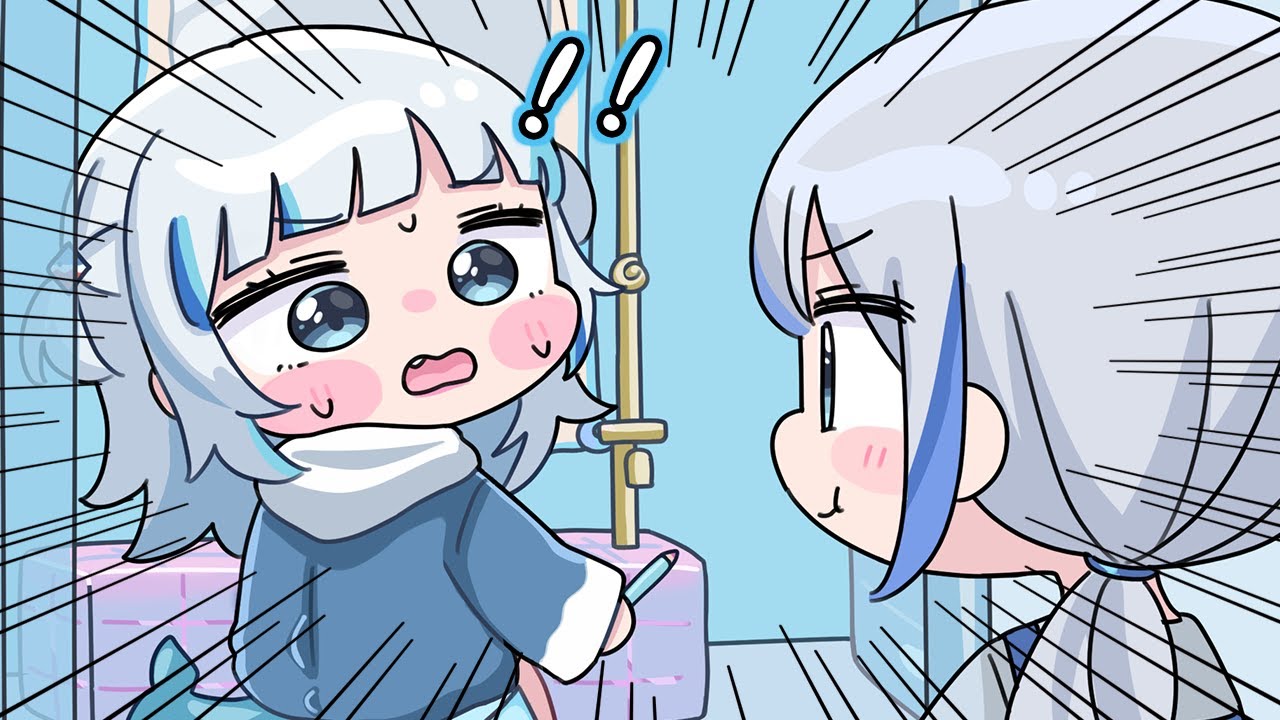 Gura's mom caught Gura putting a make up in a bathroom[Animated Hololive/Eng sub]