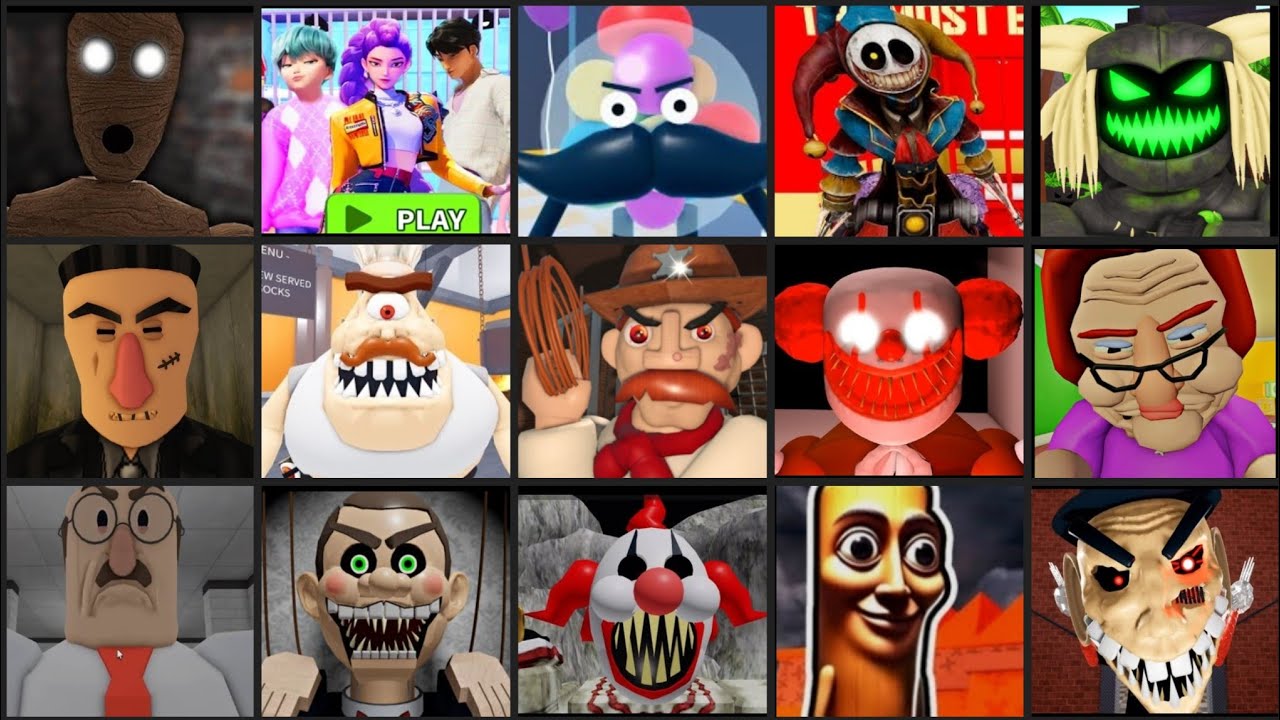 PROTOTYPE PRISON RUN,BETTY DAYCARE,MR FUNNY,SIR SCARY MANSION ROBLOX JUMPSCARES