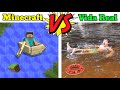 MINECRAFT VS VIDA REAL - NADANDO NA CACHOEIRA (PISCINA NATURAL) !!