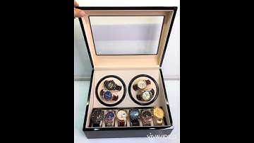 Hộp Lắc Đồng Hồ Cơ 4 Xoay + 6 Tĩnh Vỏ Gỗ - Mã CO4X6G