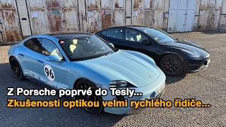 Jak se řidič Porsche dívá na naši Teslu Model 3 Performance