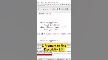 C Program to find Electricity Bill #coding #code #electricitybill #clanguage #clanguageforbeginners
