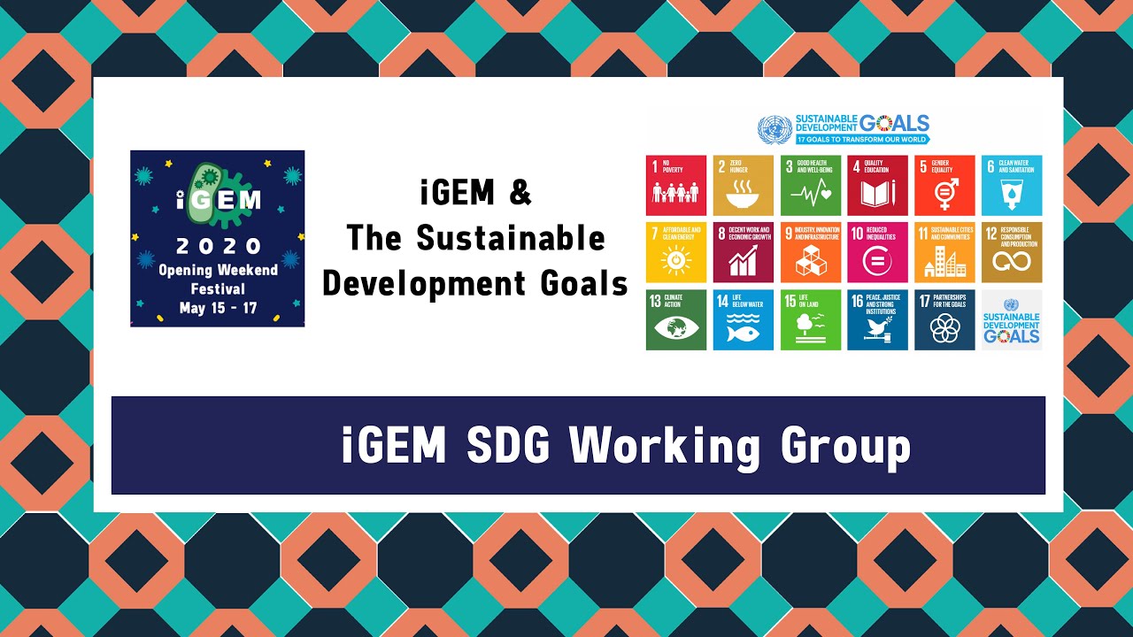 iGEM & The Sustainable Development Goals - iGEM 2020 Opening Weekend Festival