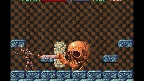Super Castlevania IV (SNES) Boss "Puweyxil, Death Breathing Skull Head" [No Damage & Sub Weapons]