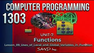 1303 Unit 07 Lesson 09 Uses of Local and Global Variables in Function