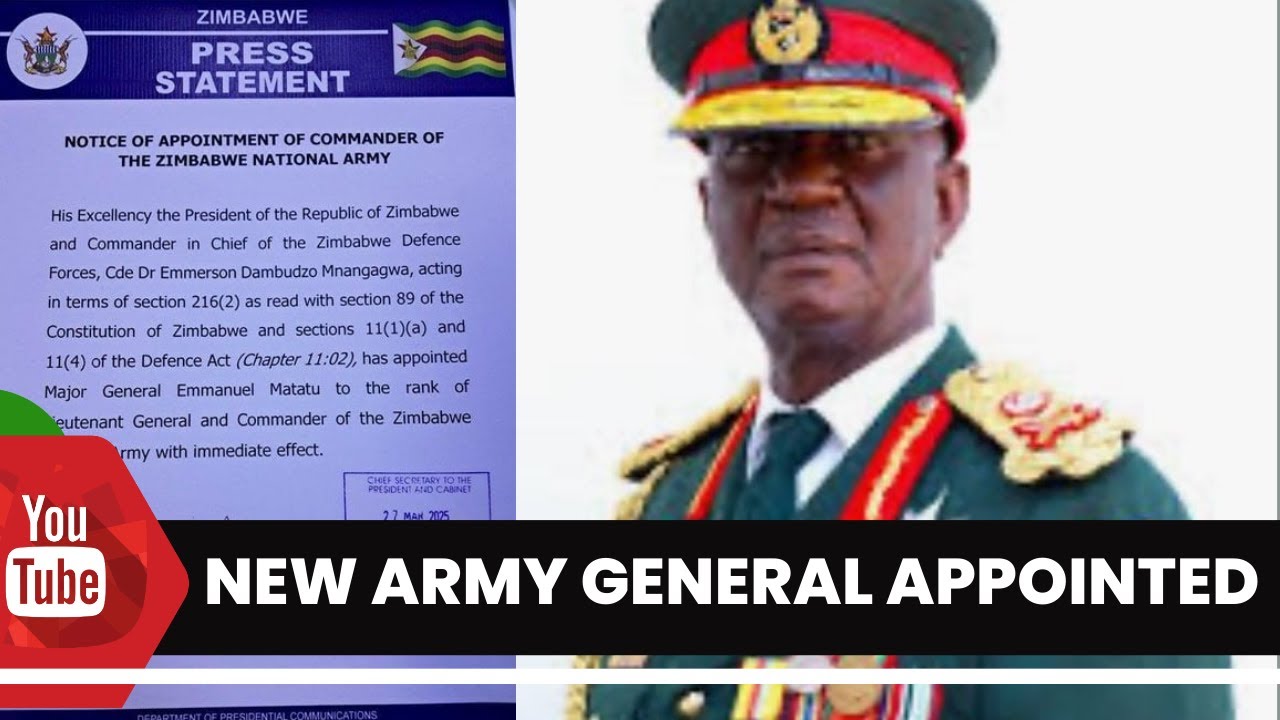 NEW ZIMBABWE ARMY GENERAL APPOINTED AS MNANGAGWA FAILS TO SMUGGLE HIS ...