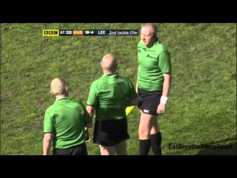 Joe Wardle Red Card Challenge Cup 5th Round Tie Huddersfield V Leeds 2013