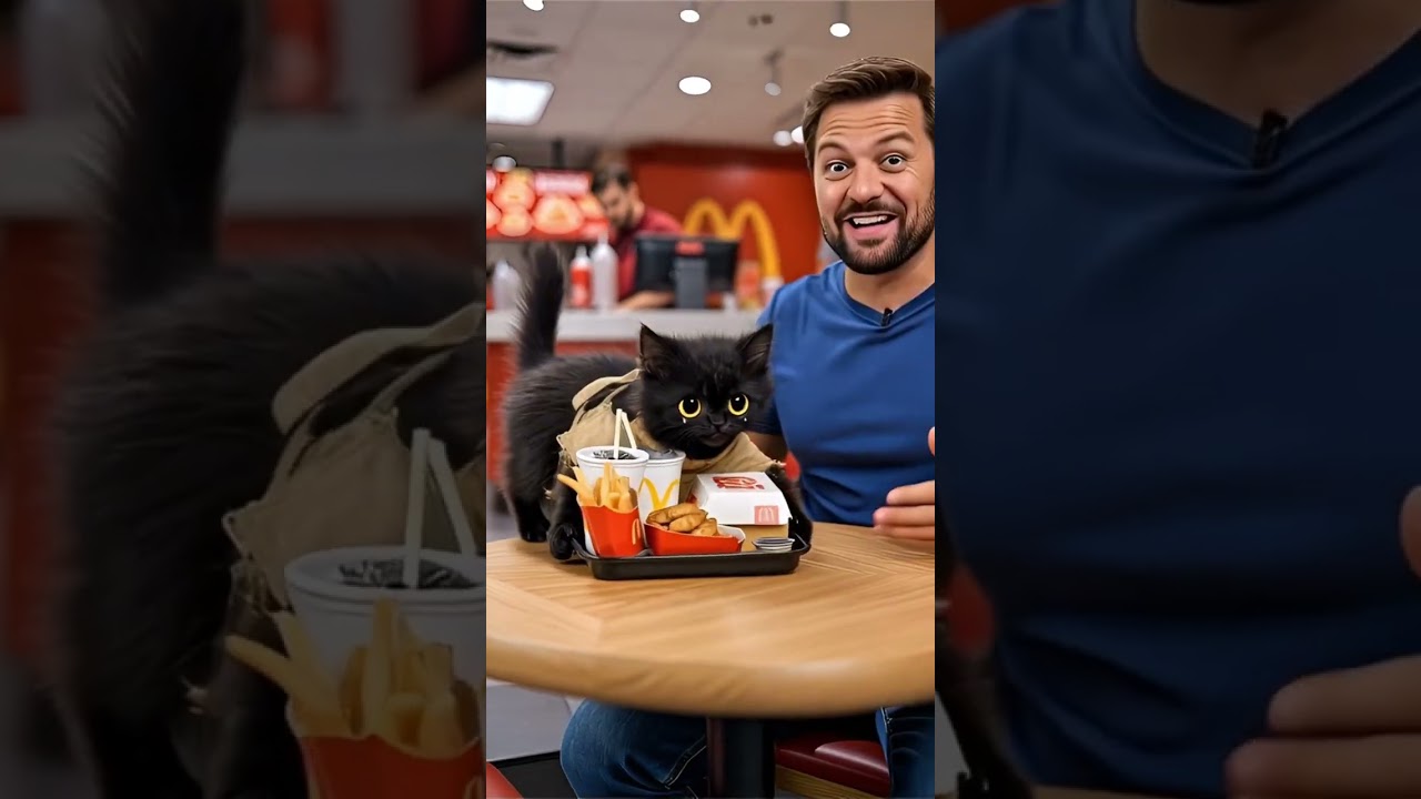 Черная кошка спасает бездомных животных 