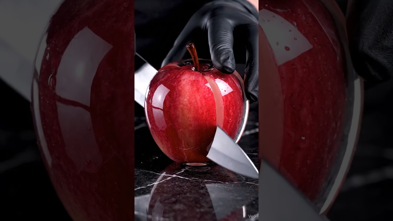 Glass Apple Slice ASMR | Smooth Satisfying Cut