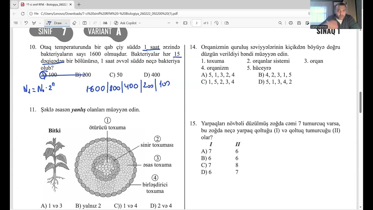 RFM sınaq | Biologiya | 15.02.2026