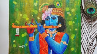 Janmashtami special/ krishna painting step by step for beginners/ acrylic painting tutorial