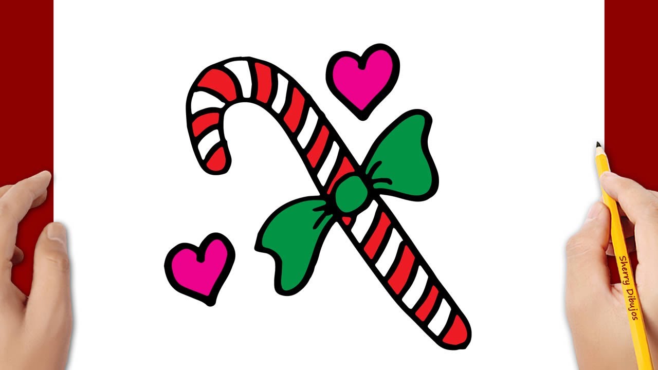 Dibujo de Navidad: Cómo dibujar un bastón de caramelo navideño - thptnganamst.edu.vn