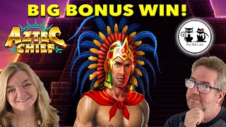 A DAY FULL OF SLOT BONUS WINS!  AZTEC CHIEF BIG WIN BONUS, 007 AND PROSPERITY PEARLS!