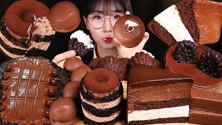 ASMR 터녹스티케이크 누텔라케이크 허쉬브라우니 약과브라우니 티라미수 캬라멜웨이퍼 디저트 먹방 Nutella Cake Brownie CHOCOLATE PARTY MUKBANG!