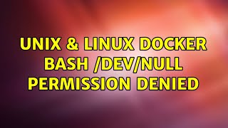 Unix & Linux: Docker: bash: /dev/null: Permission denied