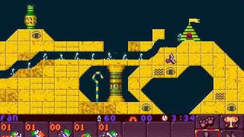 DOS Lemmings 2: The Tribes Egyptian 4 Spiralling DNA