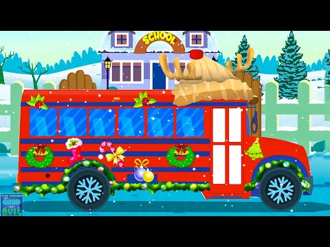 School Bus Xmas Special Vehicle Video for Children