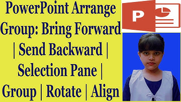 PowerPoint Arrange Group: Bring Forward | Send Backward | Selection Pane | Group | Rotate | Align