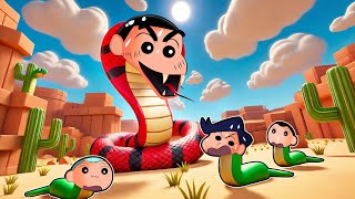 Shinchan Became Snake And Try To Eat His Friends Roblox Be A Snake Funny Game