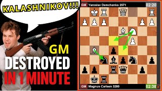 Download lagu 🔴 Carlsen Destroys GM in 1 Minute with Kalashnikov Sicilian!
