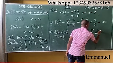 Continuous Function | Continuity of a Function 1 #excellenceacademy #jonahemmanuel