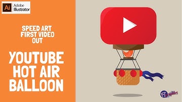 Drawing a minimal & Flat Design Youtube Hot Air Balloon  | Illustration Speed Art
