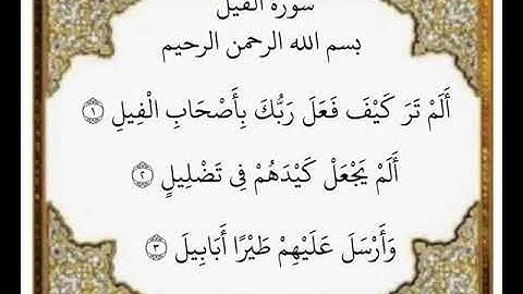 سورة الفيل الآيات من ١-٣