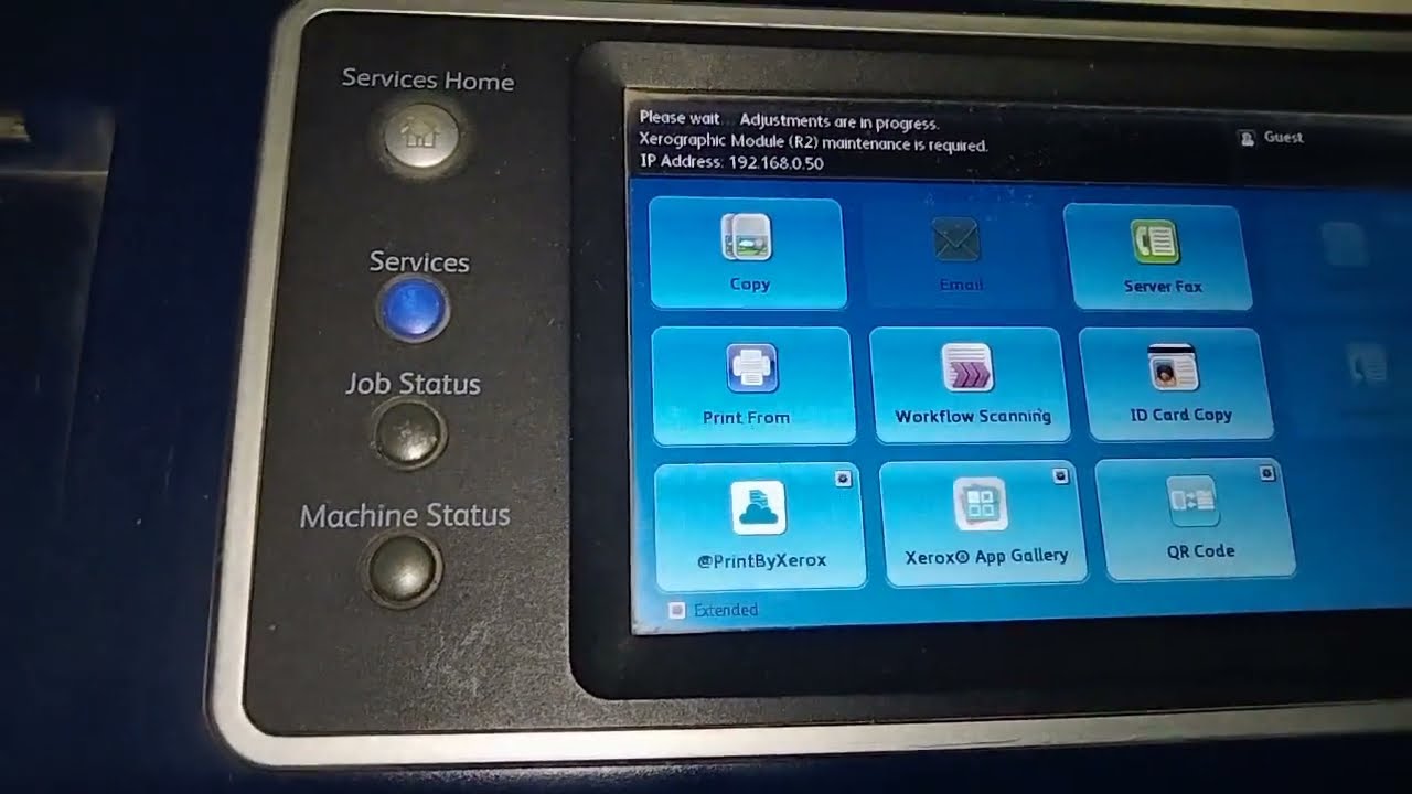 xerographic maintenance required xerox 5890/5855/5845 - YouTube