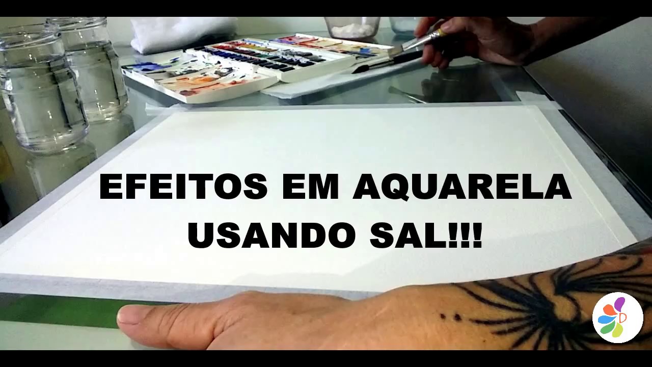 Efeitos em aquarela usando sal