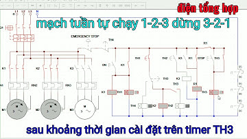 mạch điều khiển 3 băng tải chạy tuần tự 1 2 3 dừng tuần tự 3 2 1