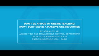 Online teaching: by Prof. Adrian Zicari | ESSEC pedagogical workshops