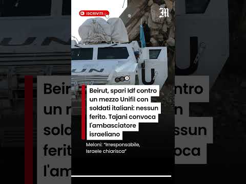 Video Spari Idf contro mezzo Unifil con soldati italiani a Beirut. Nessun ferito