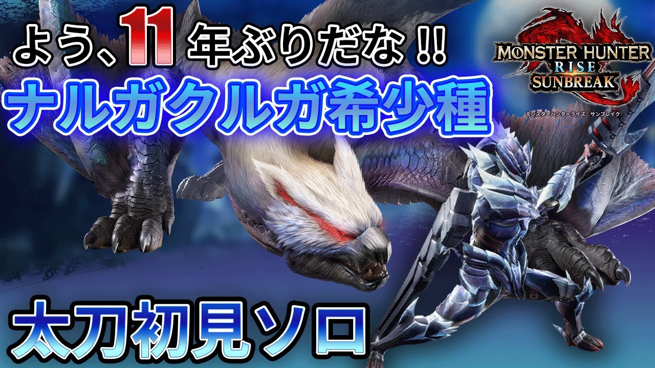 【サンブレイク】11年ぶりのナルガ希少種に太刀初見で挑戦!!【モンハンライズ】