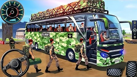 US Army Bus Driving Simulator Game - Army Transporting military squad Driving 3D - Andriod Gameplay
