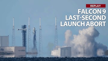 Replay: Last second abort for SpaceX Falcon 9 rocket on Starlink 10-2 mission