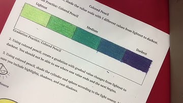 Value scale and Gradation using Prismacolor colored pencils