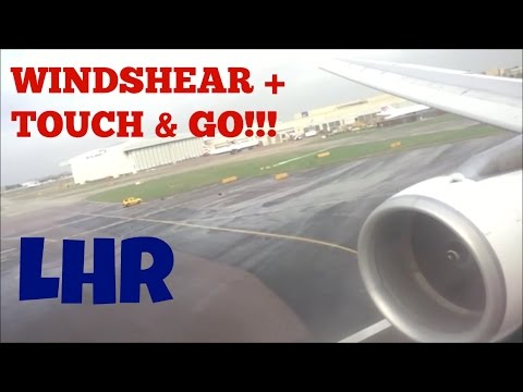 EXTREME ABORTED LANDING! London Heathrow Airport *TOUCH & GO + CROSSWIND!* Swiss Intl Airlines A321