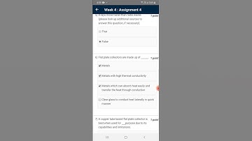 Non conventional Energy Resources NPTEL Assign 4 Solution #answer #nptelassignmentsolution #week 4