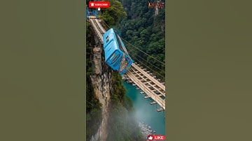 Suspension Bridge Tragedy – Bus Plunges Down #shorts #youtubeshorts #viral #trending #shortvideo