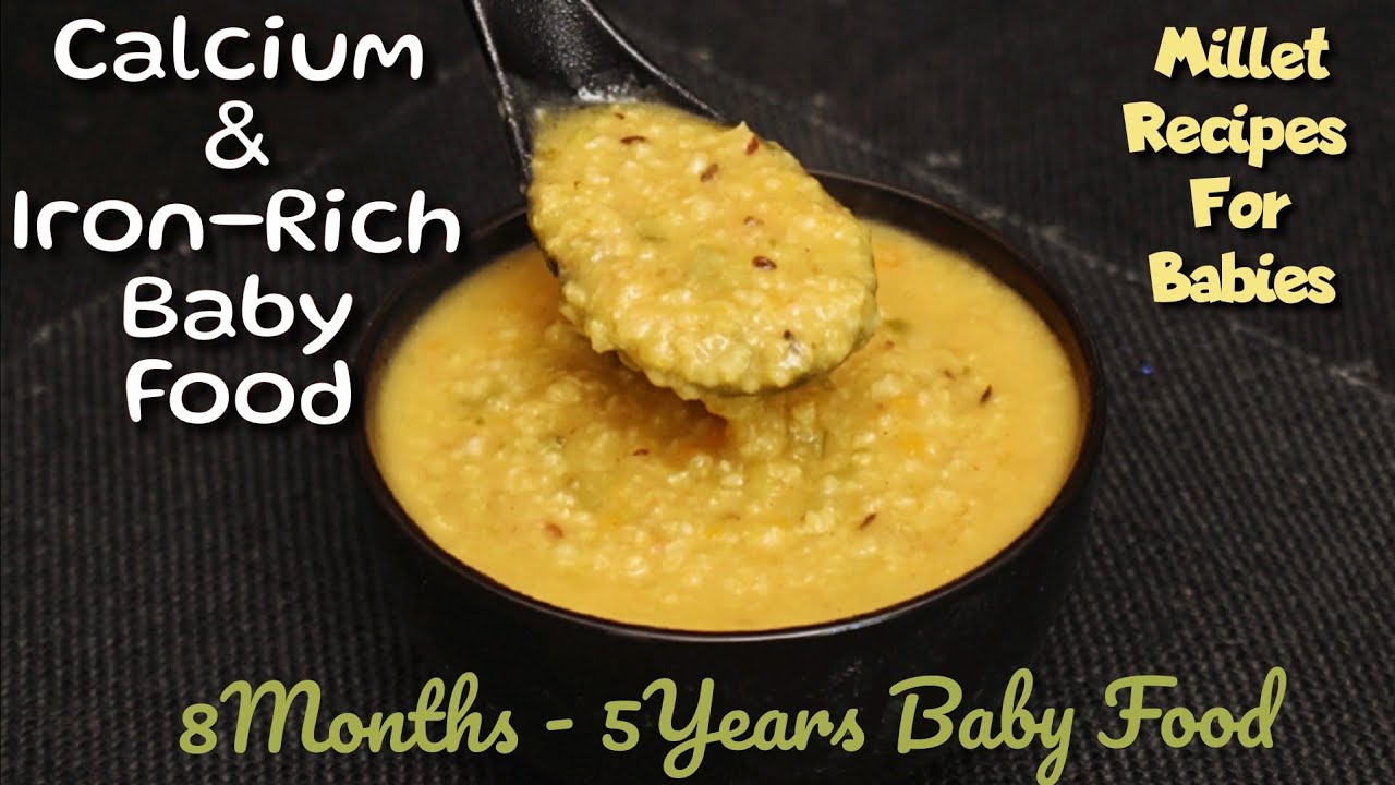 Calcium & Iron-Rich Baby Food| Lunch recipe for 8+ Months Babies| Millet Recipes| KodoMillet Kichadi