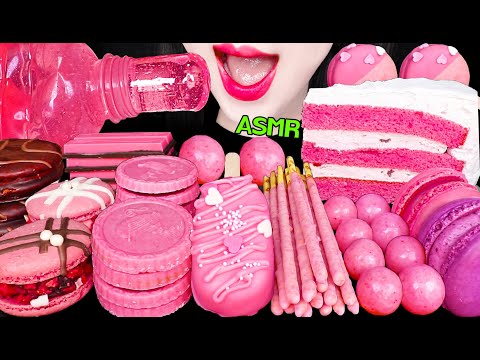 ASMR PINK FOODS *LOLLIPOP, HONEY JELLY, <strong>CAKE</strong> <strong>POP</strong>, POPSICLE 롤리팝, 꿀젤리, 케이크팝, 팝시클 먹방 MUKBANG