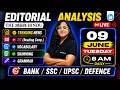 9 June 2026 | The Hindu Editorial Analysis 2026 | RC, Vocabulary &amp; Grammar | Gazala Khan Oliveboard