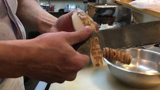 まかないチャレンジ！　仕込み風景　筑前煮　薄刃包丁