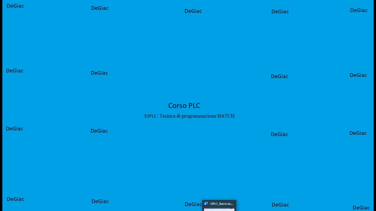 Tutorial PLC - Corso Base: 10 - Tecnica di programmazione BATCH