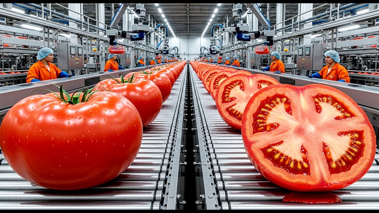 Factory Food Production: How Tomatoes Become Ready-Made Products You Have Never Seen