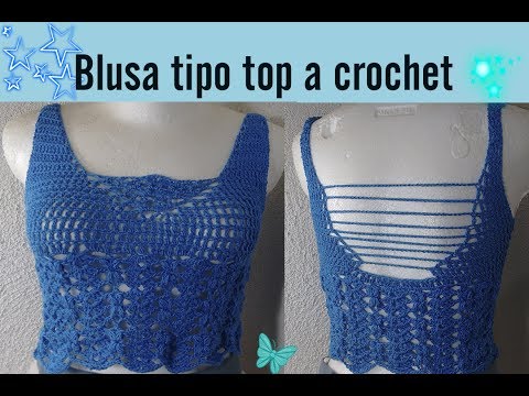 BLUSA TIPO TOP A CROCHET. | Labores Angélika | - YouTube