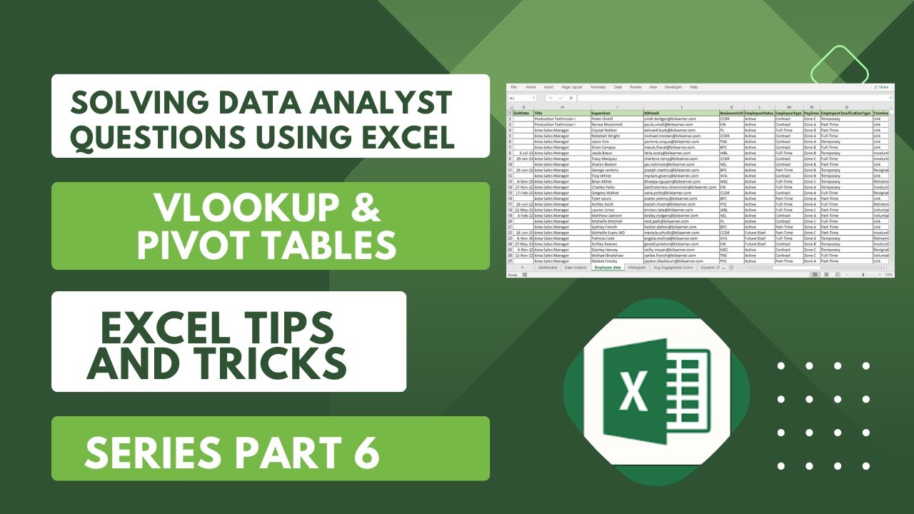 VLOOKUP and Pivot Tables in Excel | Solving Data Analysis Question ...
